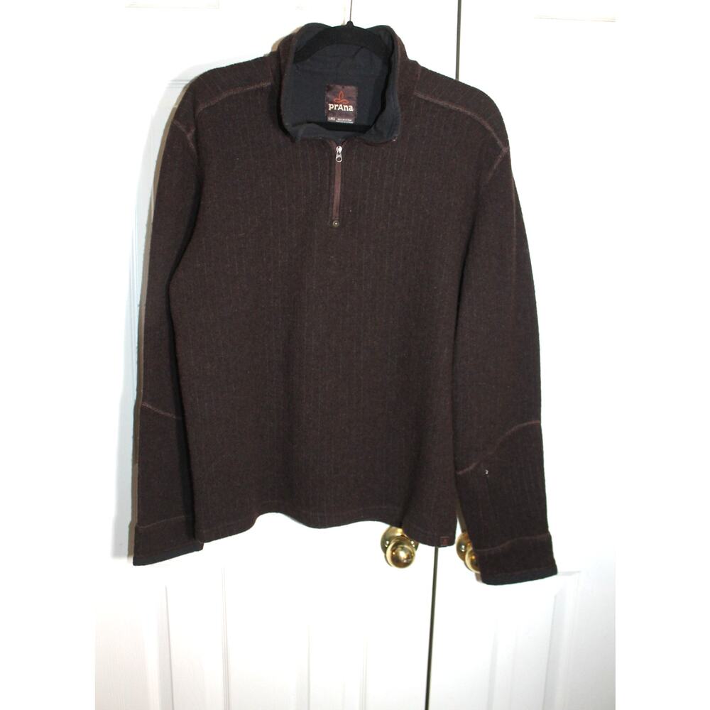 Prana Men's Brown Wentworth Quarter Zip Sweater sz L
